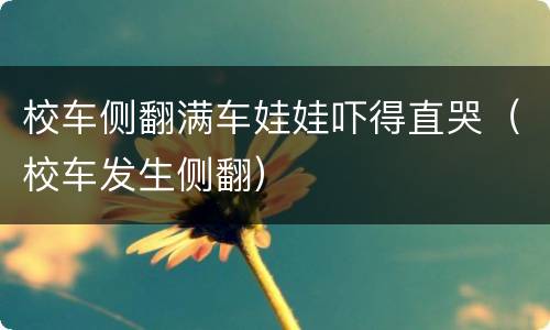 校车侧翻满车娃娃吓得直哭（校车发生侧翻）