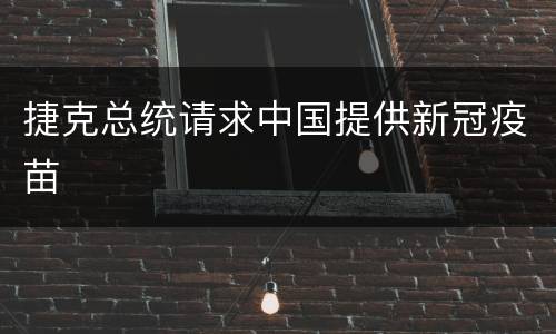 捷克总统请求中国提供新冠疫苗