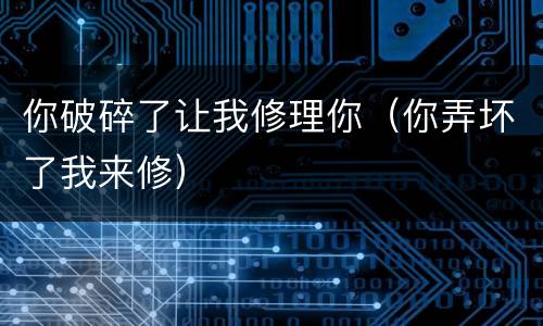 你破碎了让我修理你（你弄坏了我来修）