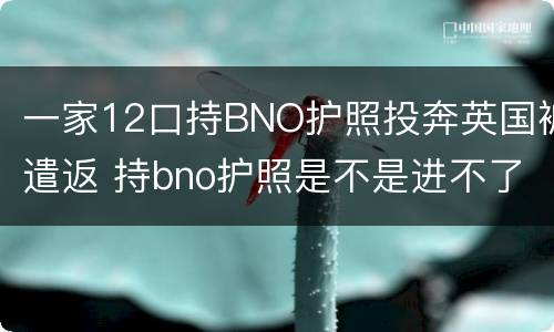 一家12口持BNO护照投奔英国被遣返 持bno护照是不是进不了中国了