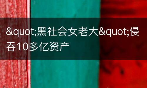 "黑社会女老大"侵吞10多亿资产