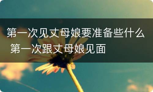 第一次见丈母娘要准备些什么 第一次跟丈母娘见面