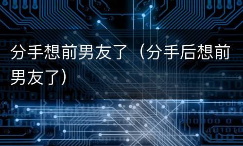 分手想前男友了（分手后想前男友了）