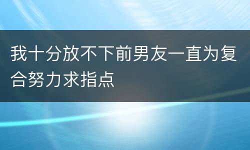 我十分放不下前男友一直为复合努力求指点