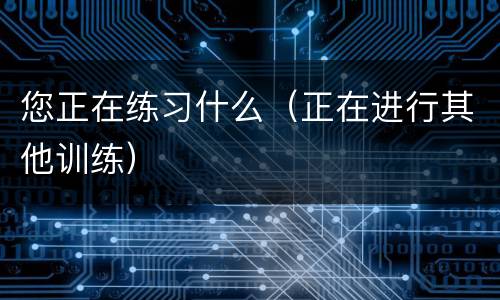 您正在练习什么（正在进行其他训练）