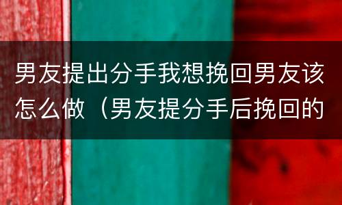 男友提出分手我想挽回男友该怎么做（男友提分手后挽回的最佳时机）