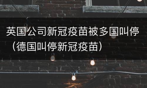 英国公司新冠疫苗被多国叫停（德国叫停新冠疫苗）