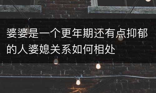 婆婆是一个更年期还有点抑郁的人婆媳关系如何相处