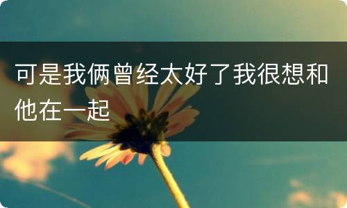 可是我俩曾经太好了我很想和他在一起