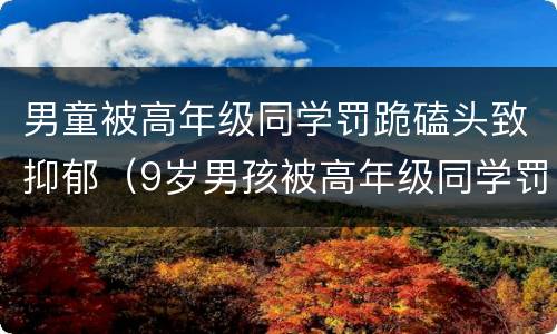 男童被高年级同学罚跪磕头致抑郁（9岁男孩被高年级同学罚跪后重度抑郁）