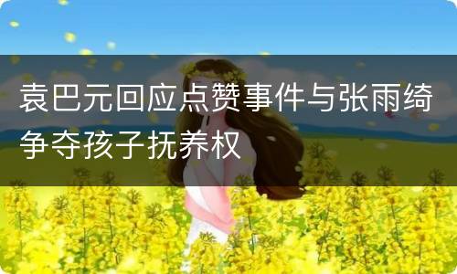 袁巴元回应点赞事件与张雨绮争夺孩子抚养权