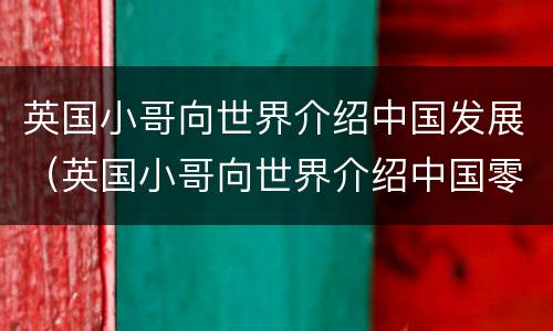 英国小哥向世界介绍中国发展（英国小哥向世界介绍中国零接触）
