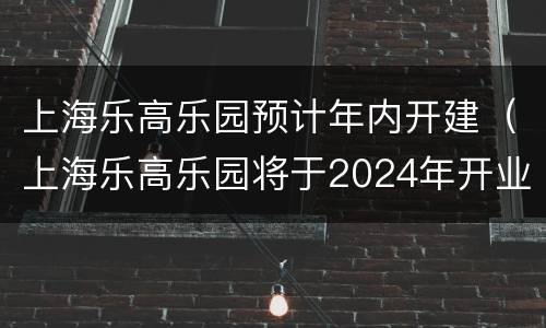 上海乐高乐园预计年内开建（上海乐高乐园将于2024年开业）