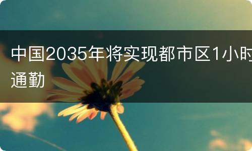中国2035年将实现都市区1小时通勤