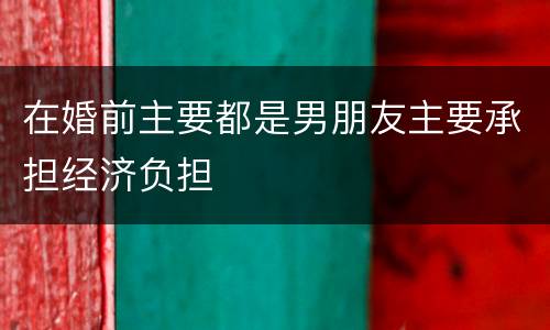 在婚前主要都是男朋友主要承担经济负担