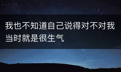 我也不知道自己说得对不对我当时就是很生气