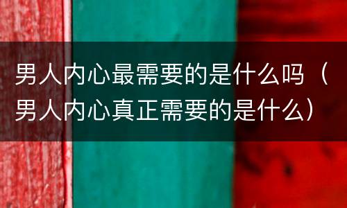 男人内心最需要的是什么吗（男人内心真正需要的是什么）