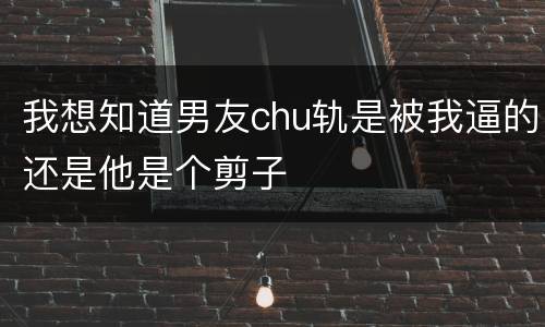 我想知道男友chu轨是被我逼的还是他是个剪子