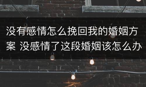 没有感情怎么挽回我的婚姻方案 没感情了这段婚姻该怎么办
