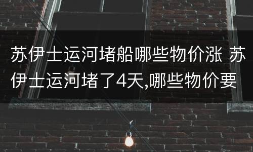 苏伊士运河堵船哪些物价涨 苏伊士运河堵了4天,哪些物价要涨?