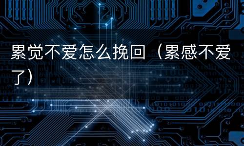 累觉不爱怎么挽回（累感不爱了）