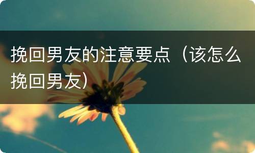 挽回男友的注意要点（该怎么挽回男友）