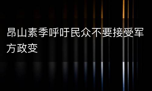 昂山素季呼吁民众不要接受军方政变