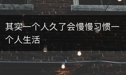 其实一个人久了会慢慢习惯一个人生活