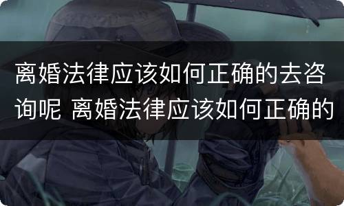 离婚法律应该如何正确的去咨询呢 离婚法律应该如何正确的去咨询呢英语