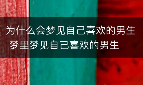 为什么会梦见自己喜欢的男生 梦里梦见自己喜欢的男生