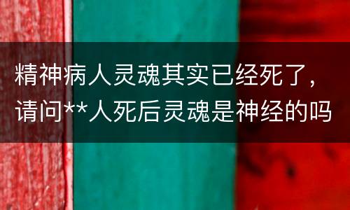 精神病人灵魂其实已经死了，请问**人死后灵魂是神经的吗