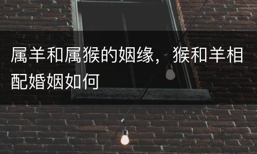 属羊和属猴的姻缘，猴和羊相配婚姻如何