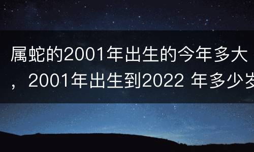 属蛇的2001年出生的今年多大，2001年出生到2022 年多少岁