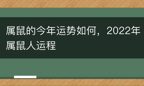 属鼠的今年运势如何，2022年属鼠人运程