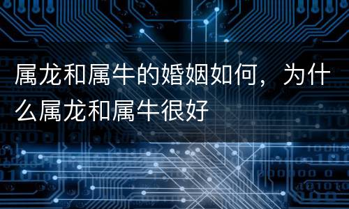 属龙和属牛的婚姻如何，为什么属龙和属牛很好