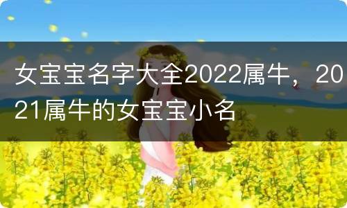 女宝宝名字大全2022属牛，2021属牛的女宝宝小名