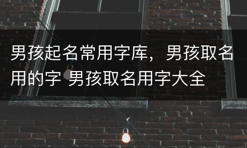 男孩起名常用字库，男孩取名用的字 男孩取名用字大全