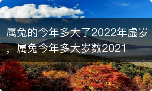 属兔的今年多大了2022年虚岁，属兔今年多大岁数2021