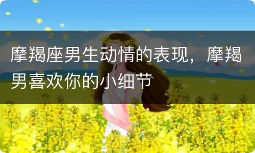 摩羯座男生动情的表现，摩羯男喜欢你的小细节
