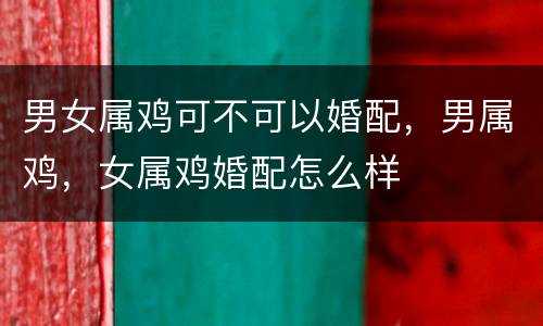 男女属鸡可不可以婚配，男属鸡，女属鸡婚配怎么样