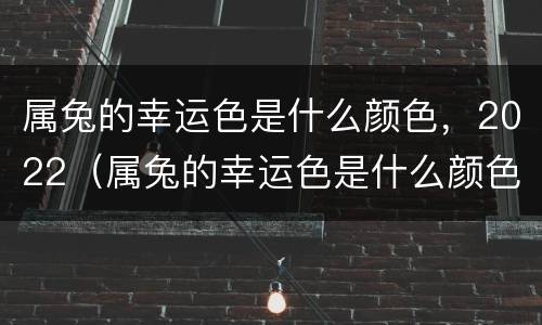 属兔的幸运色是什么颜色，2022（属兔的幸运色是什么颜色,2022年运势）