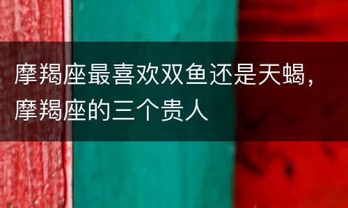 摩羯座最喜欢双鱼还是天蝎，摩羯座的三个贵人