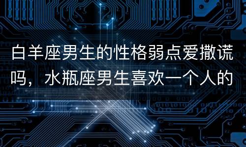 白羊座男生的性格弱点爱撒谎吗，水瓶座男生喜欢一个人的表现