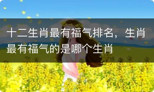 十二生肖最有福气排名，生肖最有福气的是哪个生肖
