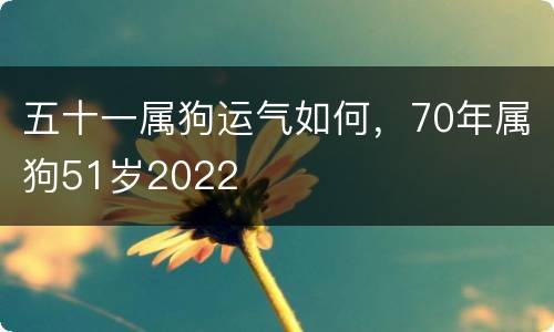 五十一属狗运气如何，70年属狗51岁2022