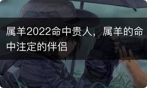 属羊2022命中贵人，属羊的命中注定的伴侣