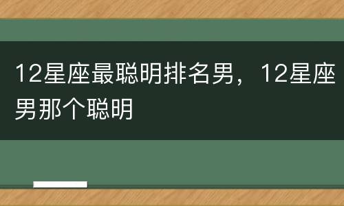 12星座最聪明排名男，12星座男那个聪明