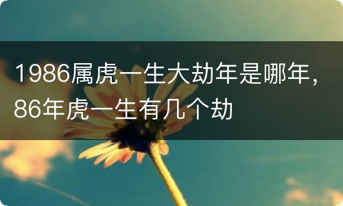 1986属虎一生大劫年是哪年，86年虎一生有几个劫