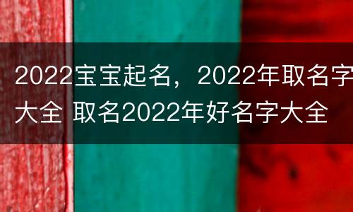 2022宝宝起名，2022年取名字大全 取名2022年好名字大全