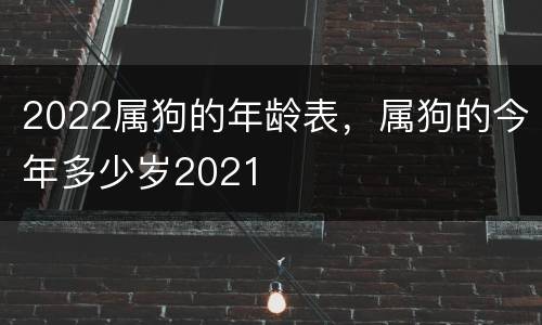2022属狗的年龄表，属狗的今年多少岁2021